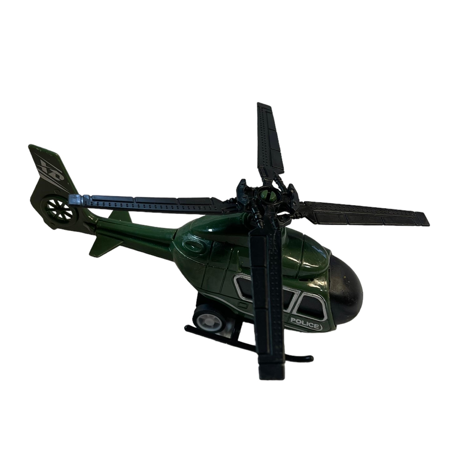 Green Die Cast Toy Aircraft Vehicle Toy Police Helicopter