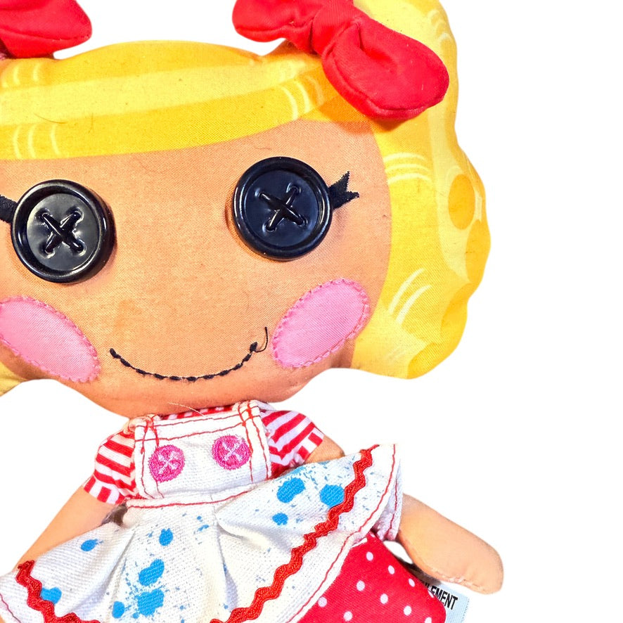 LalalooPsY Spot Splatter & Splash Dolly, 9", Button Eyes, Yellow Hair, Stitched Features GUC