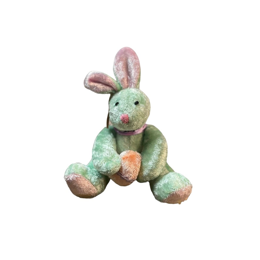 Pastel Colour Block 9" Shaggy Easter Bunny & 5" Green Dandee MTY International Bunny Plush