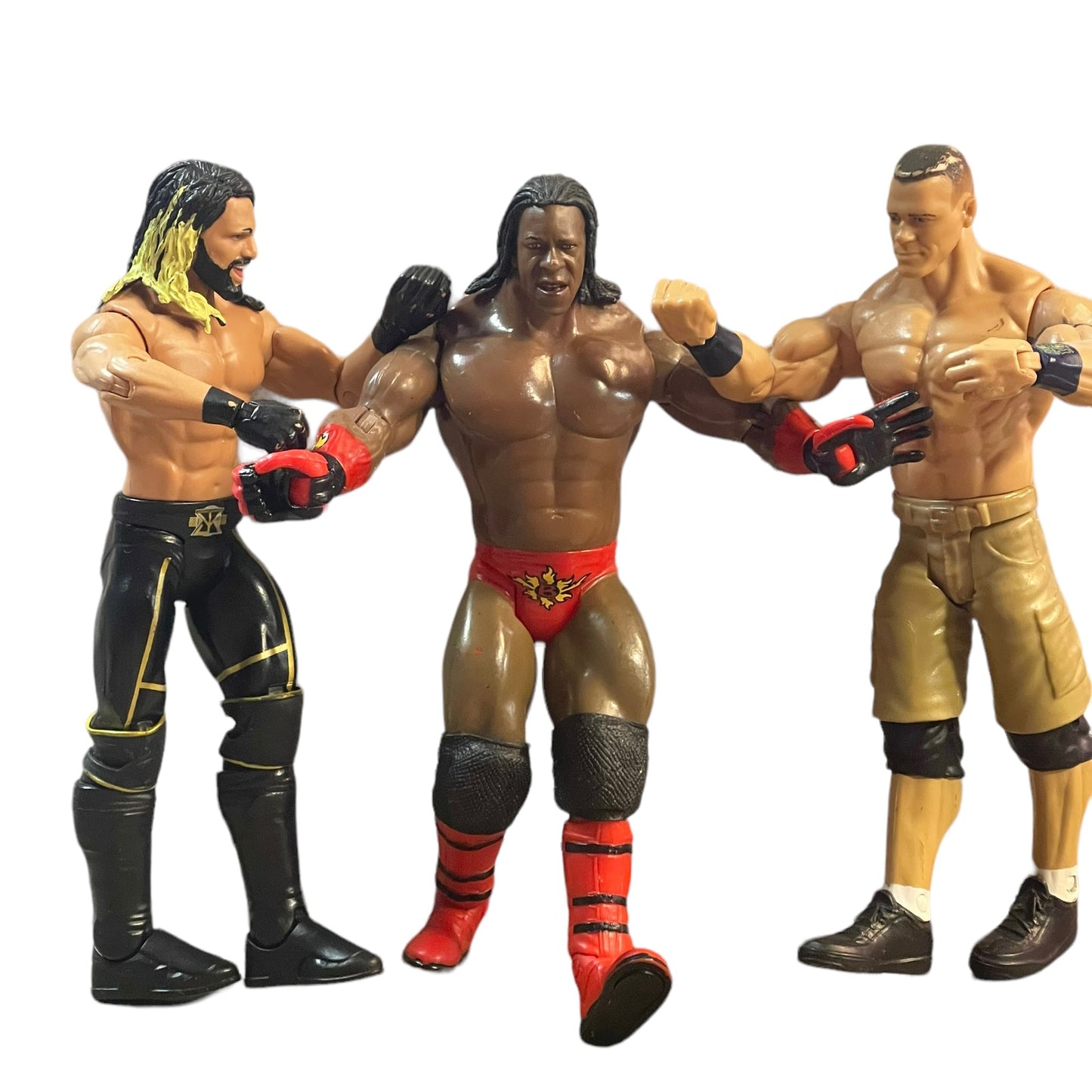 WWE Lot Seth Rollins, John Cena, Booker T. Jakks Wrestling Figures in GUC