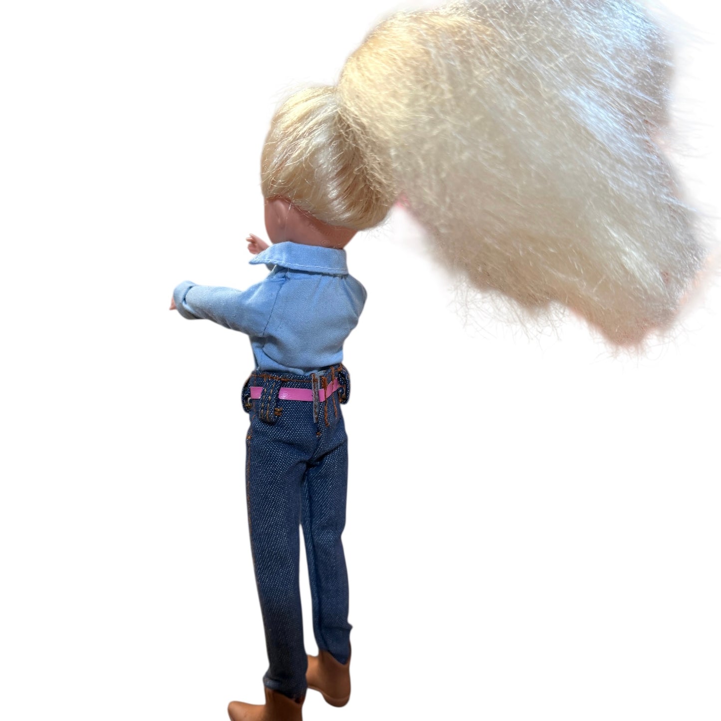Paradise Kids 10" Blond Western Cowgirl Doll Denim Outfil, Cowboy Boots & Fancy Belt Buckle