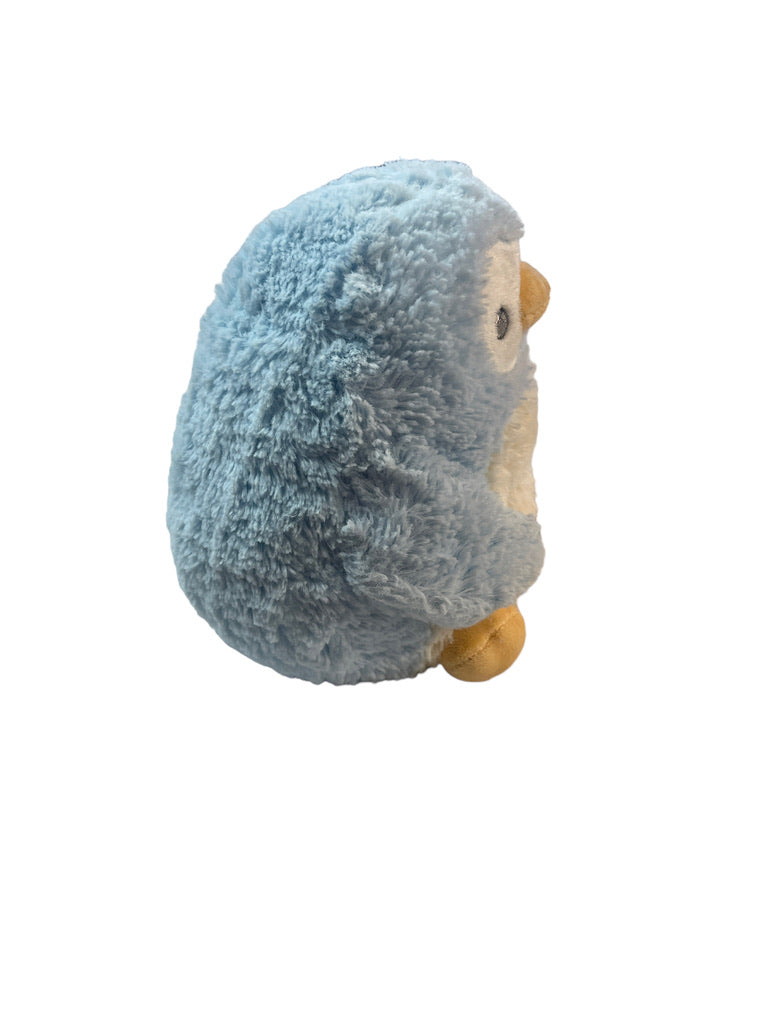 Aurora Baby Penguin Plush, Soft Blue & Cream, Embroidered Face & Front Pouch