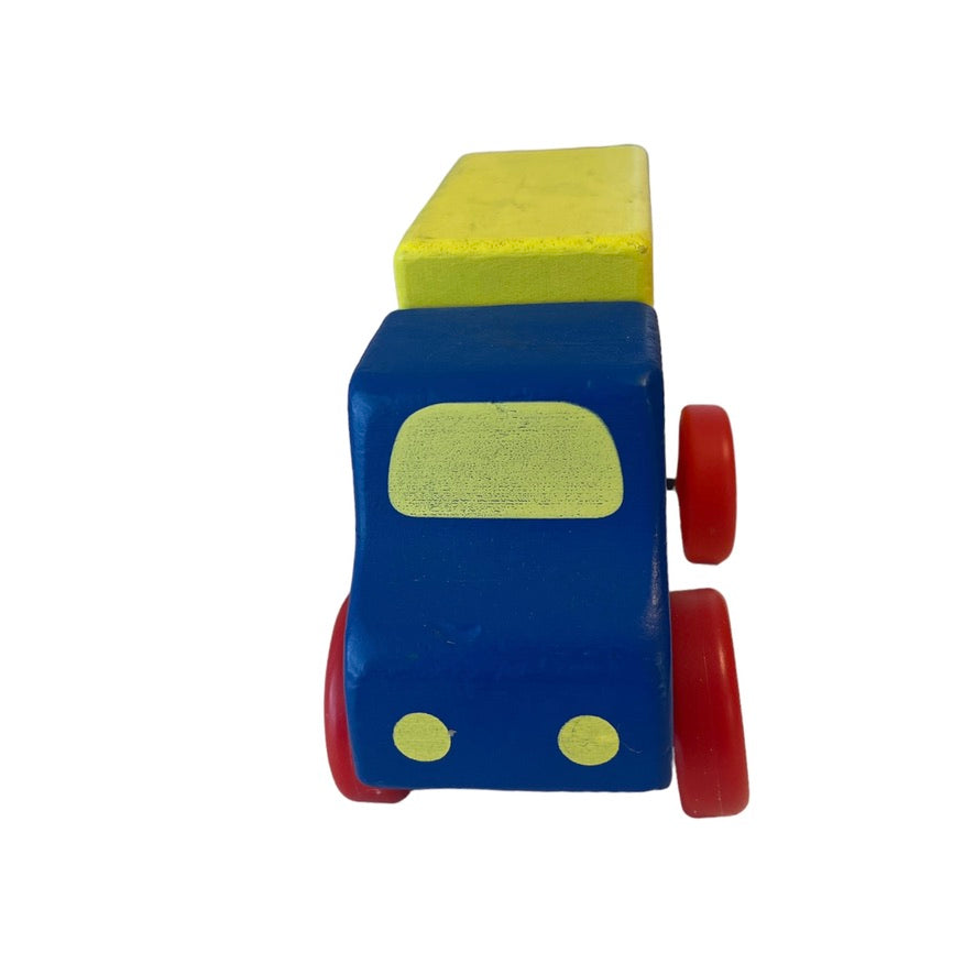 Vintage Wooden Truck, Well Made Wooden Truck in Bright Primary Colours