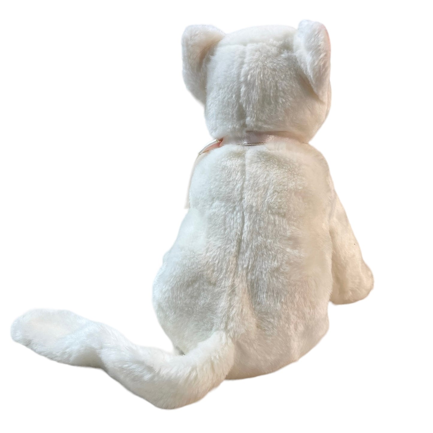 Ty Beanie Buddies Ultra Soft White 11" Blue Eyed Kitten with Pink Nose, Whiskers & ears.