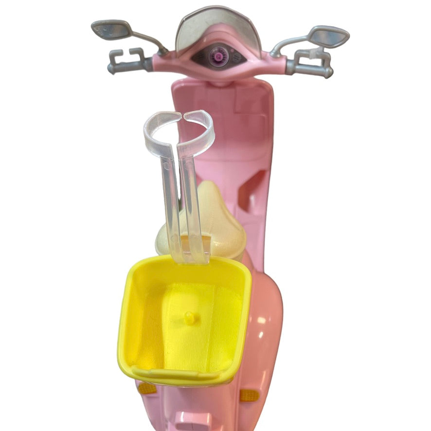 Barbie Moped/Vespa Pink & Yellow Scooter in Very Good Preowned Condition