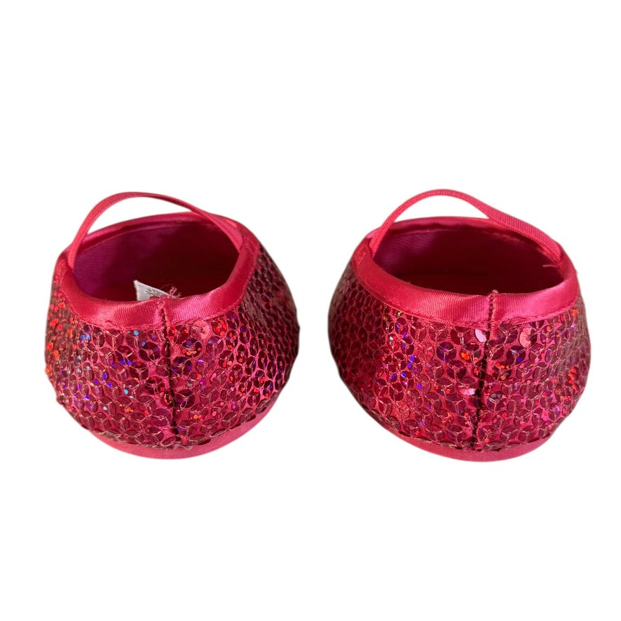 Build=A-Bear Hot Pink Sparkle Sequinned Mary Jane Shoes in Very Good Preowned Condition