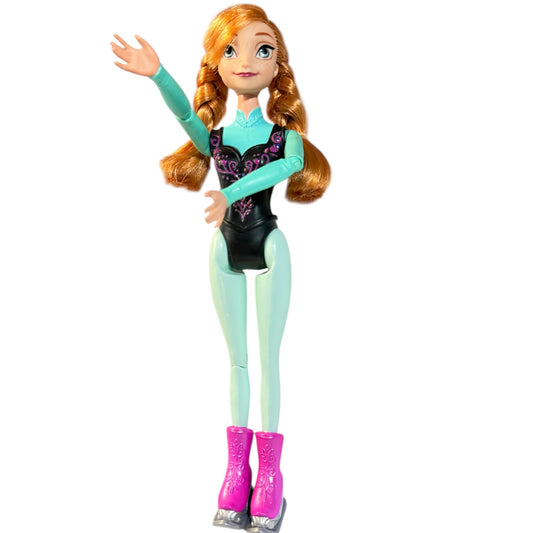 Princess Anna from Frozen 2, Fully Posable in Skating Costume with Skates, Preowned in GUC
