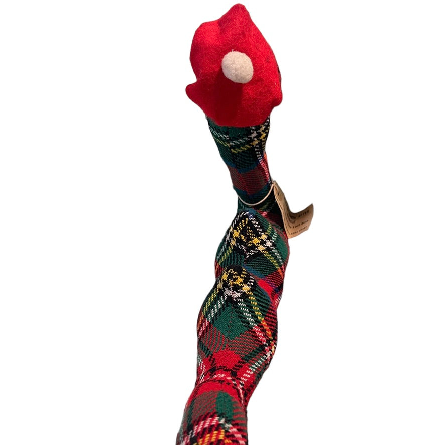 Vintage Nessie, Loch Ness Red Tartan Plush Handmade by Laura Grant Circa 1960's