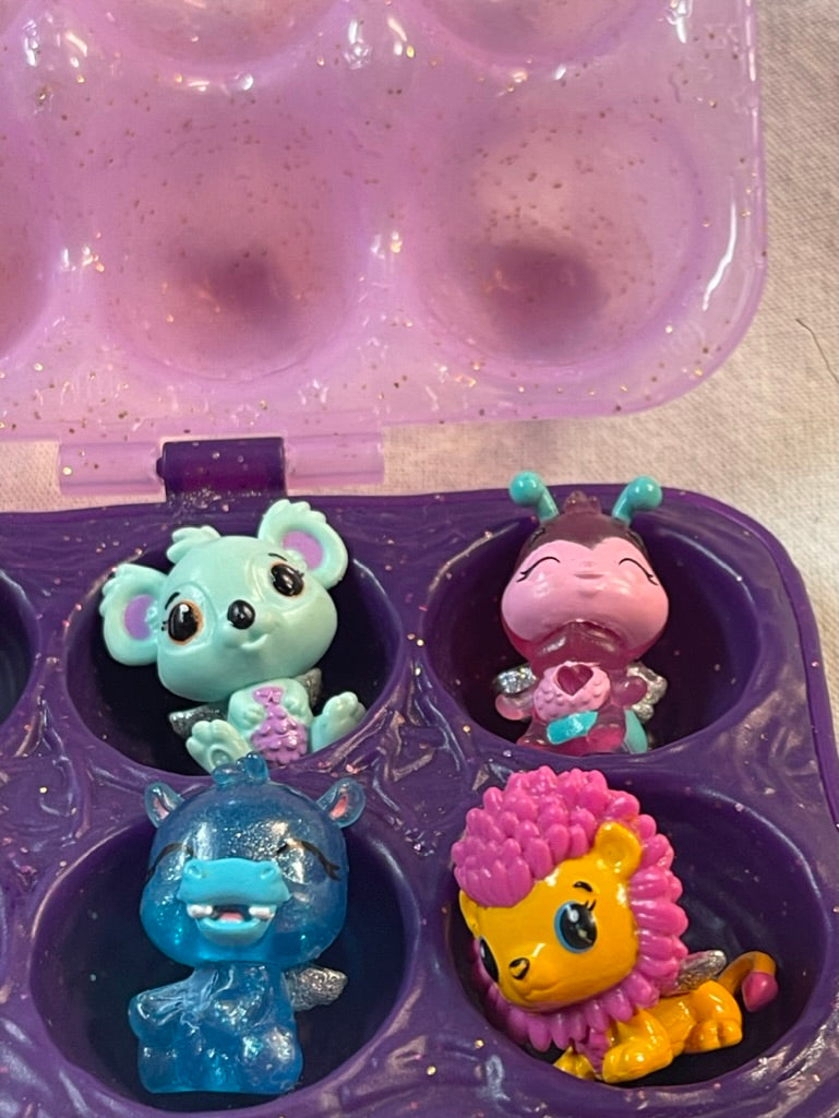 Hatchimal Colleggtibles Purple Egg Carton with Mixed Lot of 12 Hatchimals