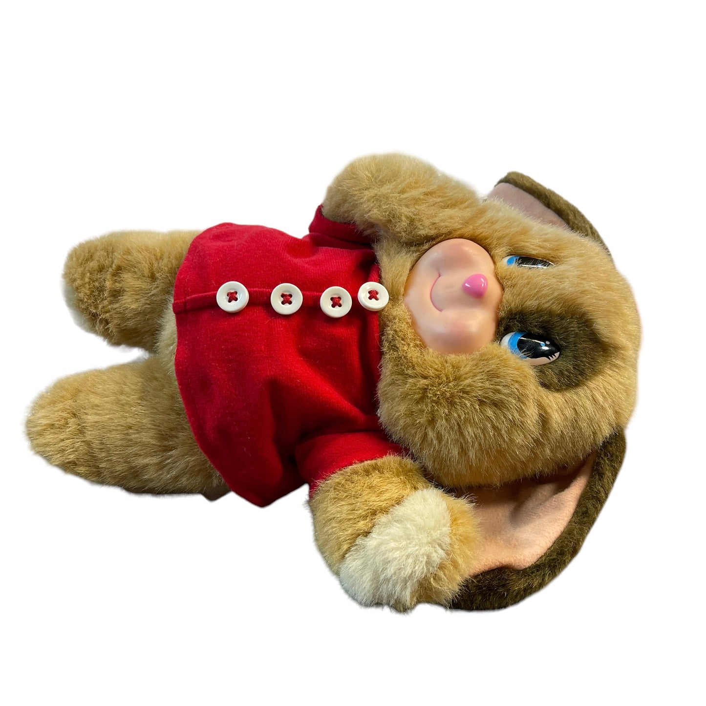 Little Blushable Puppy Dog Plush 1995, Vinyl Face, Red Shirt Excellent Vintage Working Condition