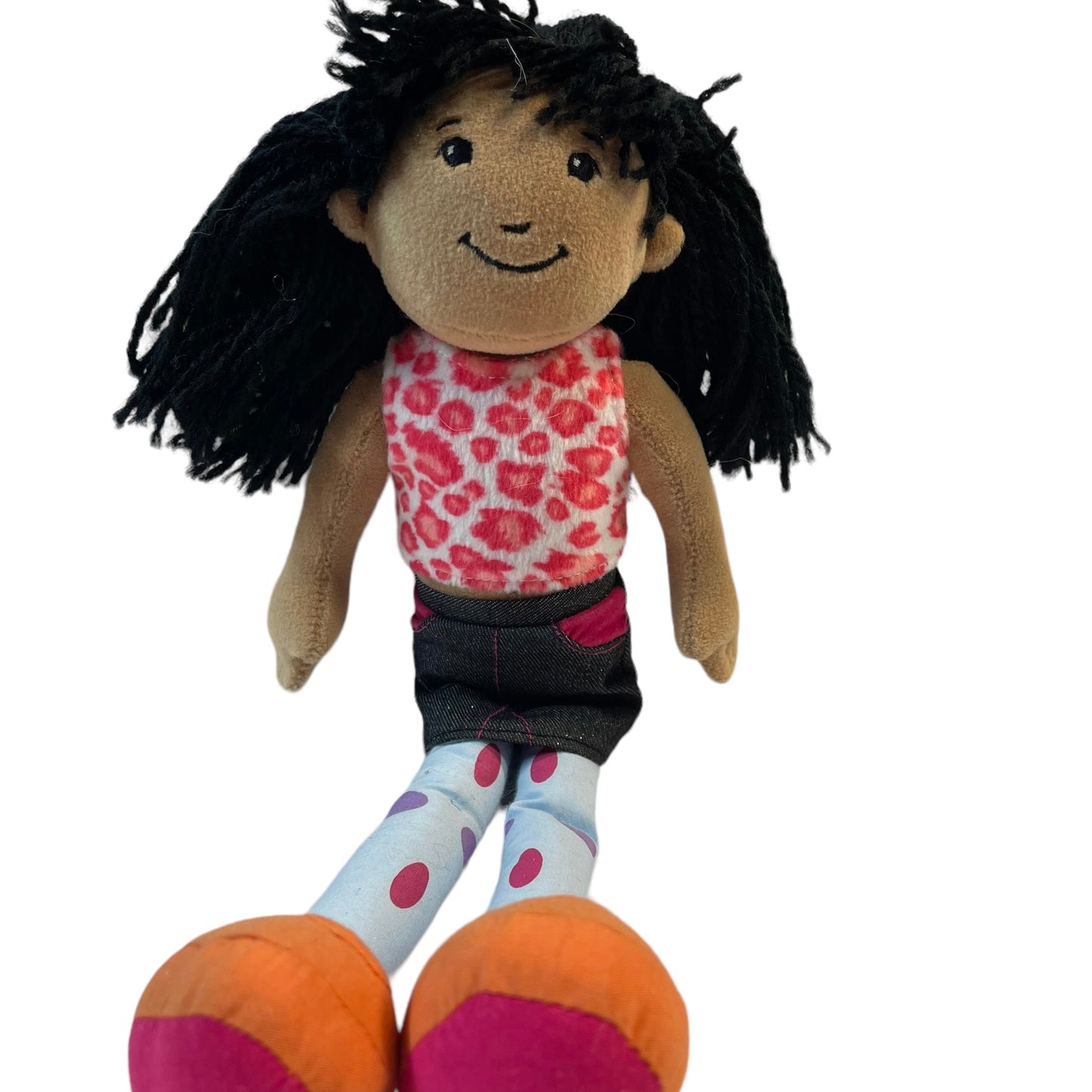 Manhattan Toy, Brown Eyed Groovy Girl  Kendra is in a Jazzy Denim & Floral Outfit