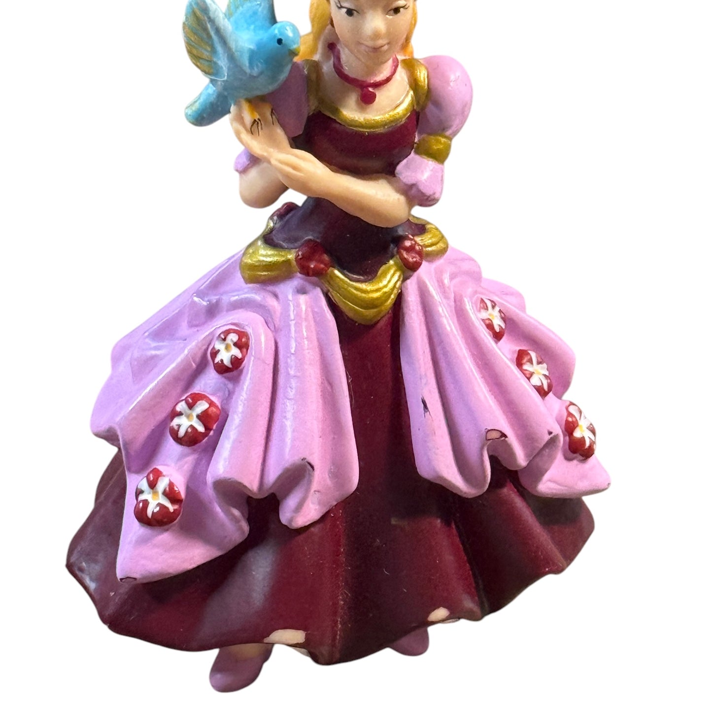 Papo Pink The Enchanted World Princess Laetitia Figurine with Blue Bird 2007 Preowned in GUC