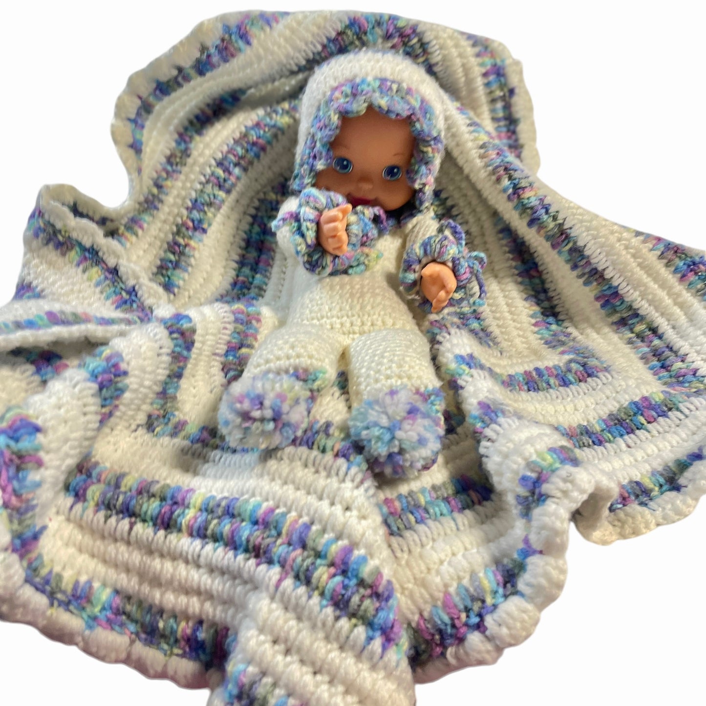 Beautiful Handmade Baby, Vinyl Face and Handmade Body,Blanket and Cap, Preowned in EUC