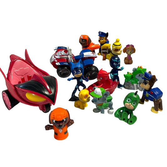 PJ Masks Mixed Lot of 14 Great Paw Patrol Action Figures and Vehicles Toys/Cake Toppers