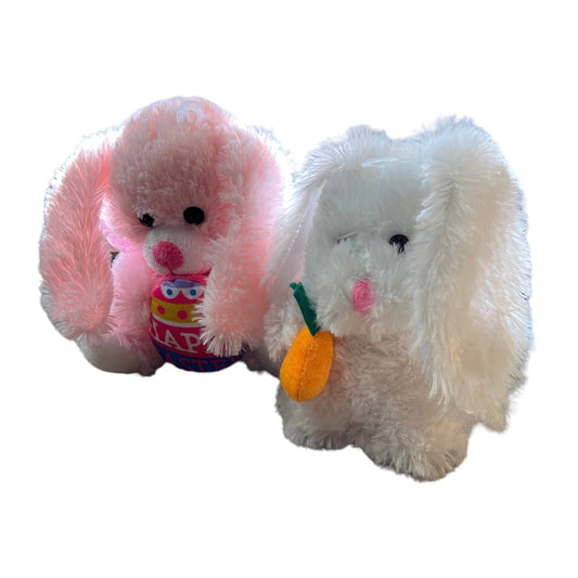 Two Sweet Bunny Rabbit Cuddly Stuffed Animal Plush with Easter Surprises