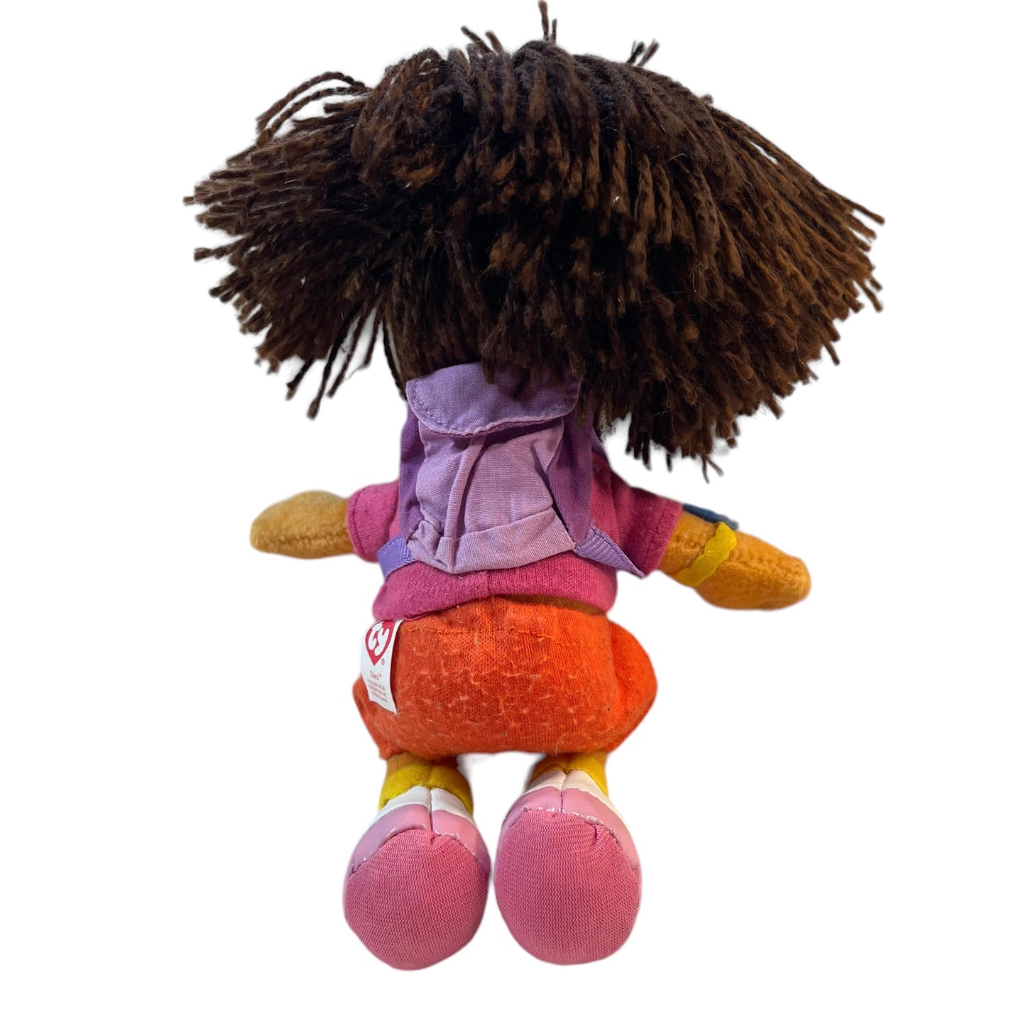 Dora Stuffed Plush Doll, TY 2009 with Backpack, Embroidered Face and Yarn Hair