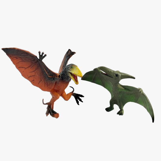 Flying Dinosaurs! Pteranodon and Petosaurs from The Early Jurassic Period  Lot of 2 Dinosaur Toys