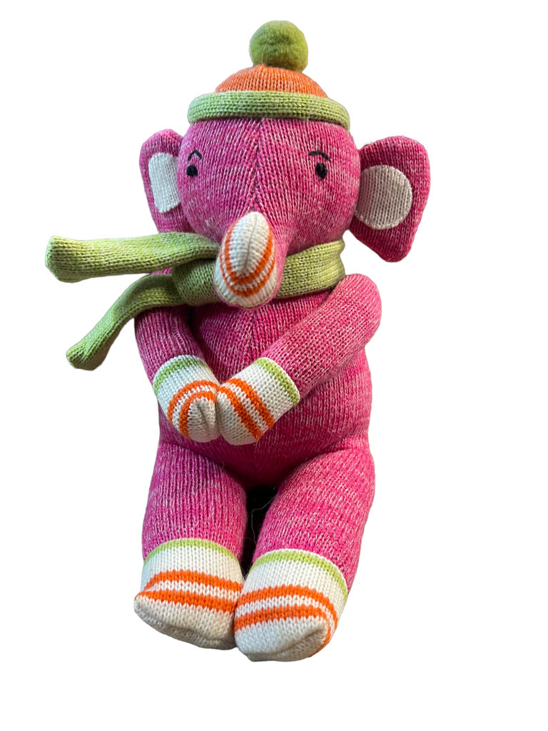 Pink Plush Sock Elephant with Magnetic Hands & Feet by Seasons of Cannon Falls