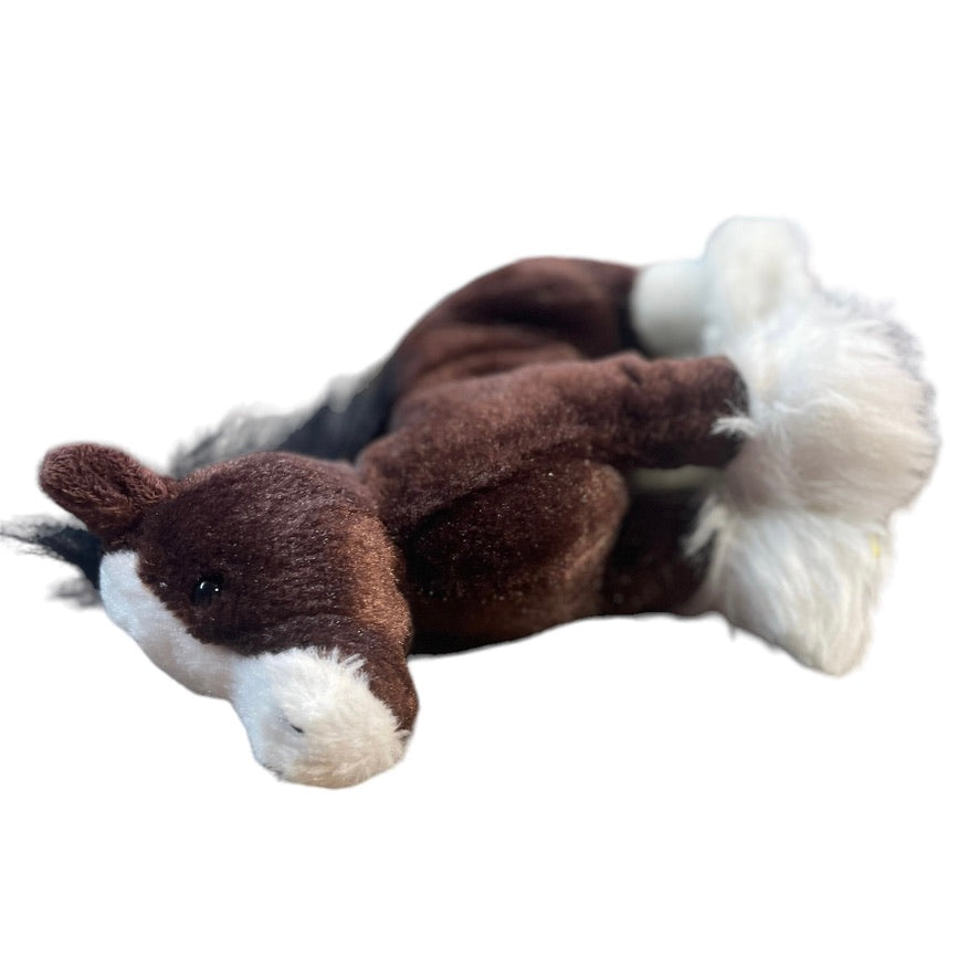 Ganz Webkins Clydesdale Horse, Black &  Brown with Shaggy White Feet -No Code