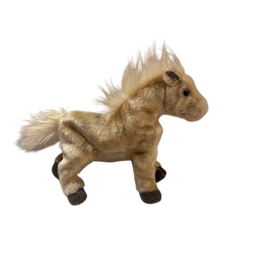 TY Retired Beanie Baby, 'Lightening,' Adorable Cream & Silver Realistic Stuffed Horse Toy in GUC