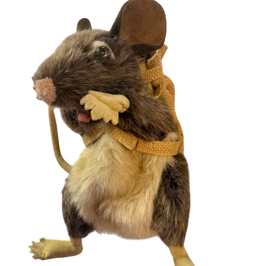 Realistic Folkmanis Pack Rat Hand Puppet with Burlap Sac and Huge Ears & Eyes! So Cute!