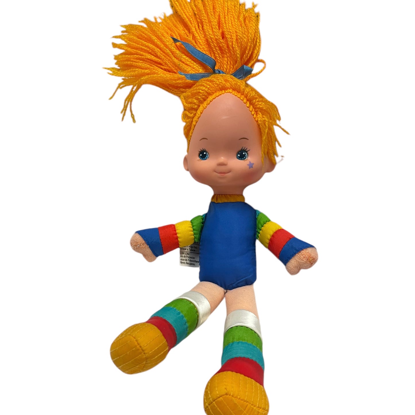 Vintage Rainbow Brite Hallmark Cards/Mattel 1983 Plush 10.5" Doll, Orange Yarn Hair, Bright Clothes