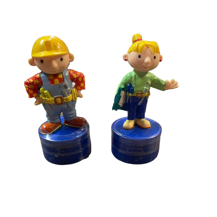 DecoPac Bob the Builder  & Wendy Stampers Cake Toppers Toy Figures Sealed Preowned