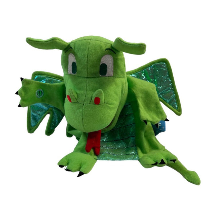 Fiesta Crafts Sparkly Fire Breathing Green Dragon with Sparkly Wings and Black Claws