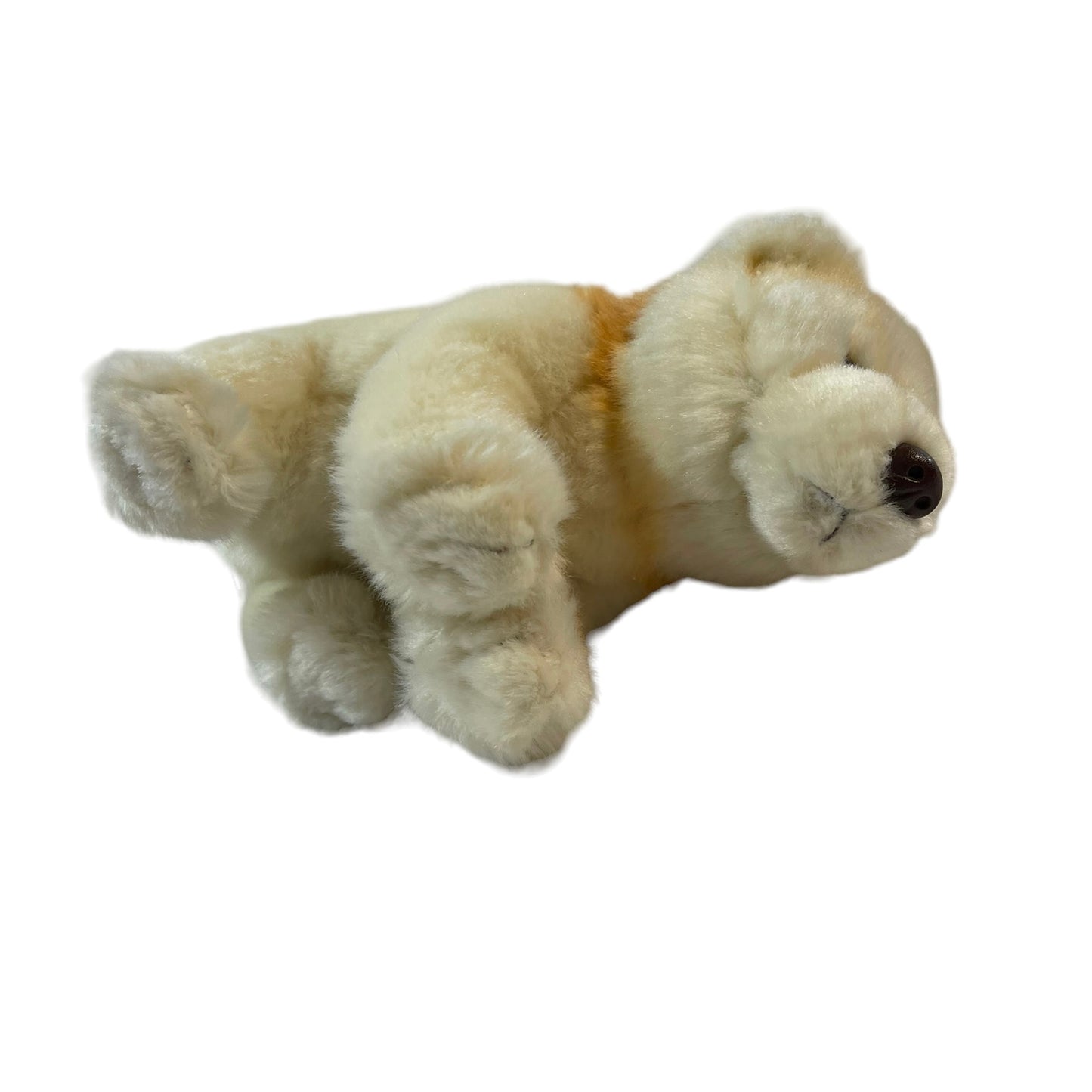 Living Planet White & Caramel Polar Bear Plush, 1986 WWF 9"Blac k Bead Eyes, Plastic Nose