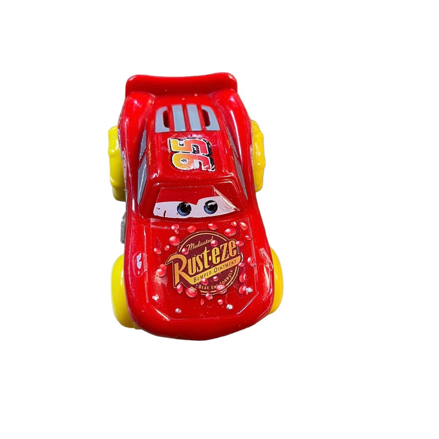 Disney Pixar Cars Yellow Hydro Wheels Lightening McQueen Pull Back Splash Racer