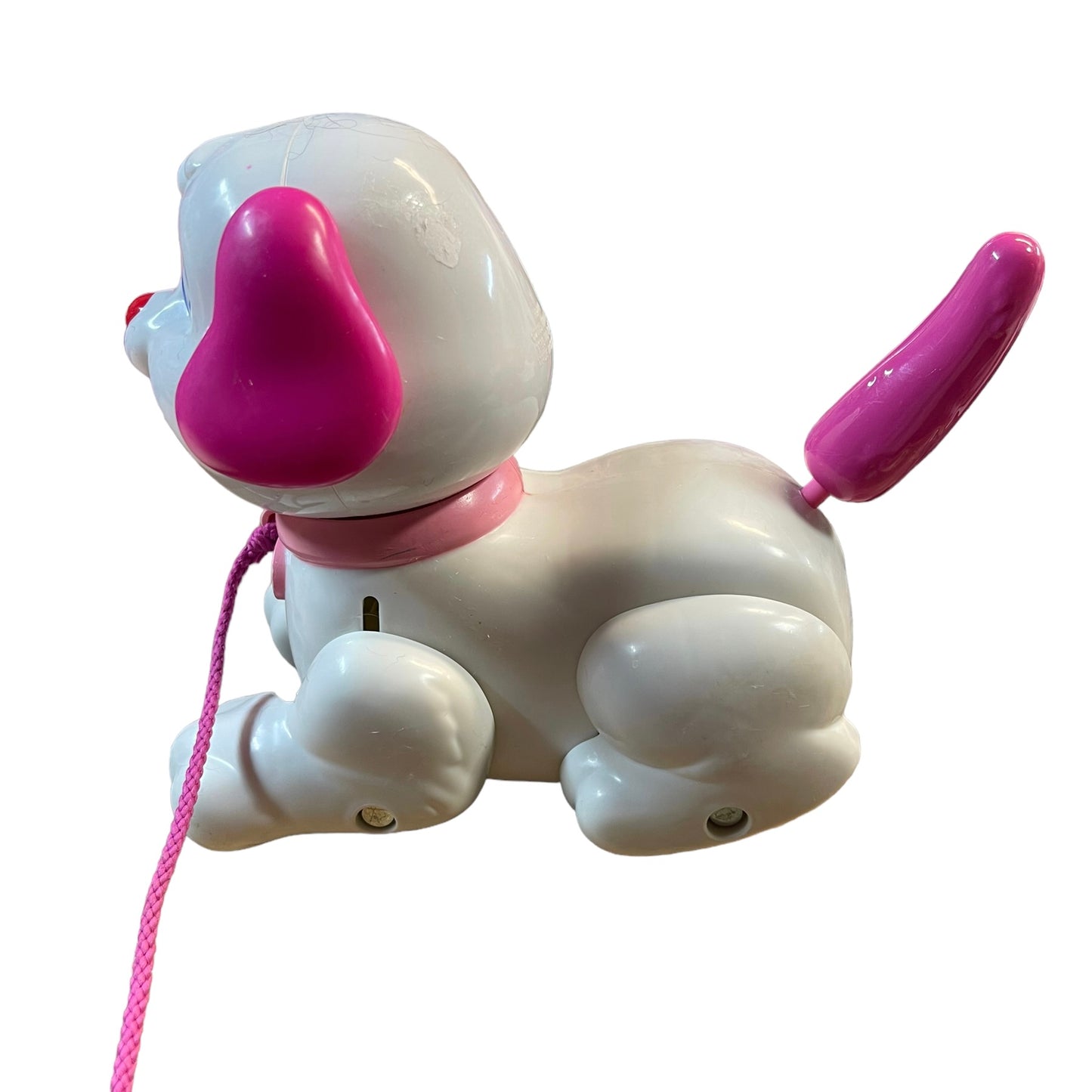 Fisher Price Lil Snoopy Pink Dog Pull Puppy Toddler Toy with Knotted Pull String