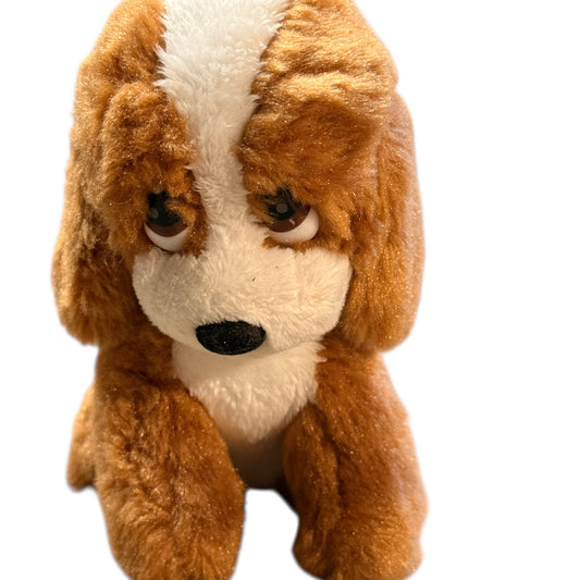 Vintage Aurora Sad Sam 5" Basset Hound Plush, Huge Sad Eyes and Long Silky Ears, in Guc