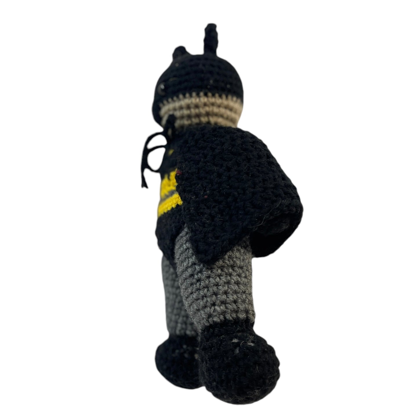 Crocheted 12" Batman Plush Doll with Cape and Insignia in Excellent Preowed Condition