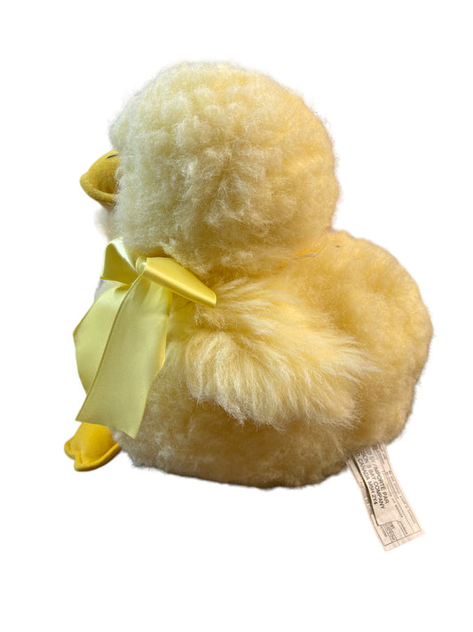 Hudson's Bay Fuzzy Yellow Duck with Bright Yellow Beaks, Feet & Bow GUC