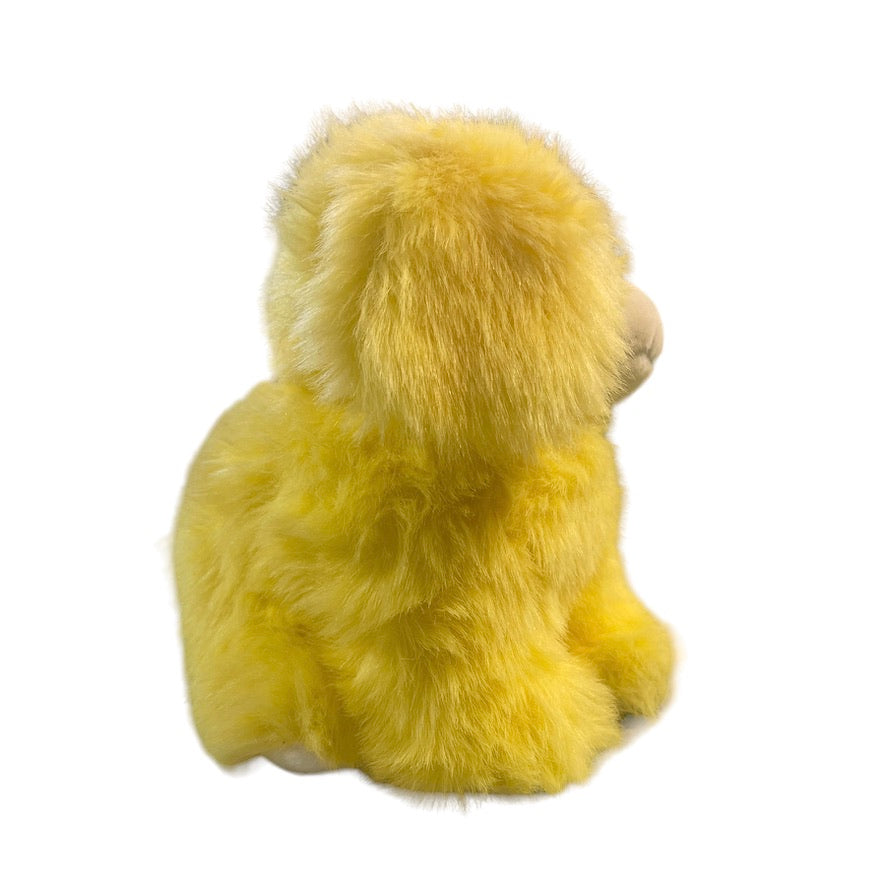 Deep Yellow, Incredibly Cuddly  12" Seated Toy Puppy Dog,  Chunky and Sweet in EUC