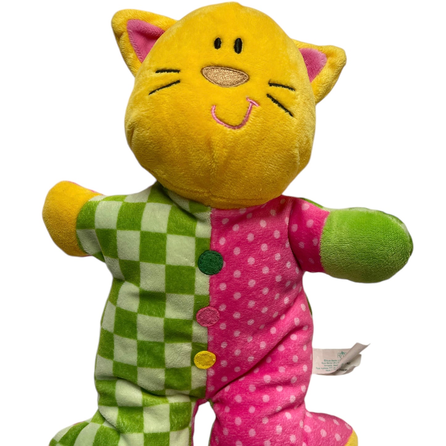 Russ Baby Plush Cat Rattle, 'Jingle', 10 inch Bright Stuffed Animal Plush Toy, Embroidered Face