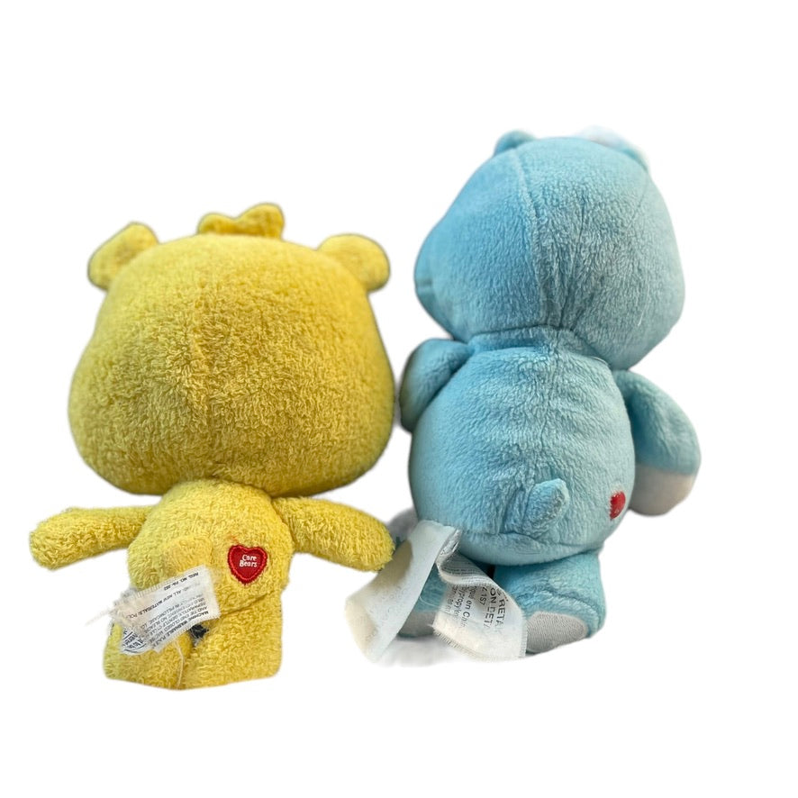 7" Care A Lot Funshine Bear & 8" Blue Bedtime Bear Vintage in GUC