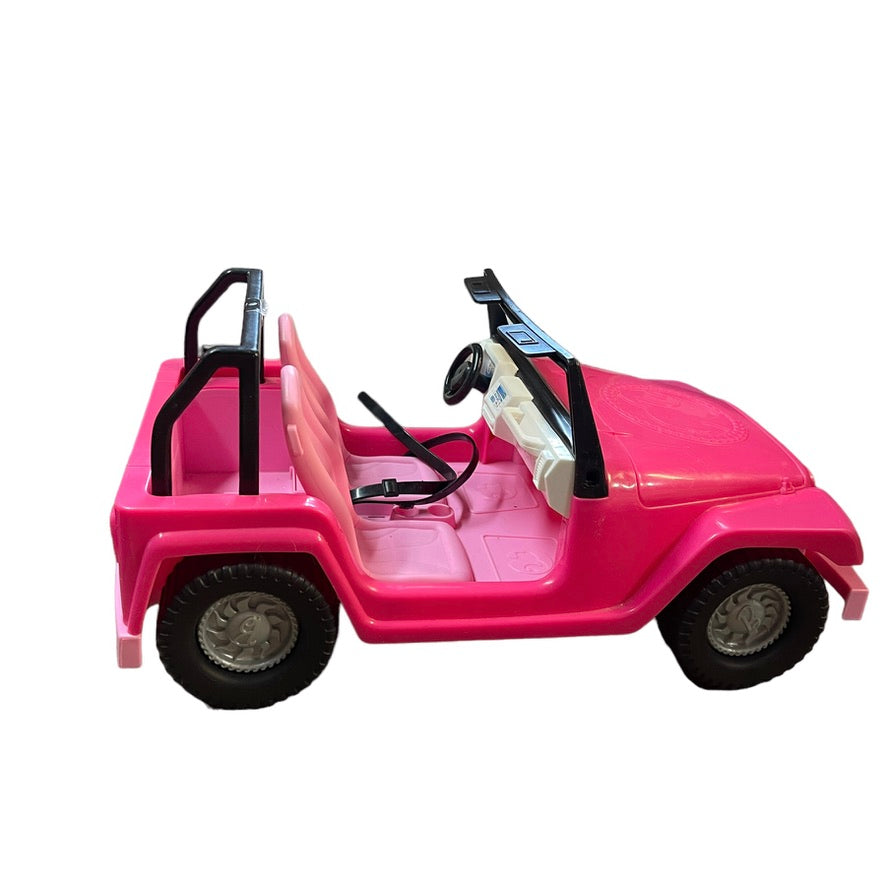 Mattel Barbie Jeep Cruiser, Hot Pink, Black Accents, Pink Seats 2008 Preowned GC