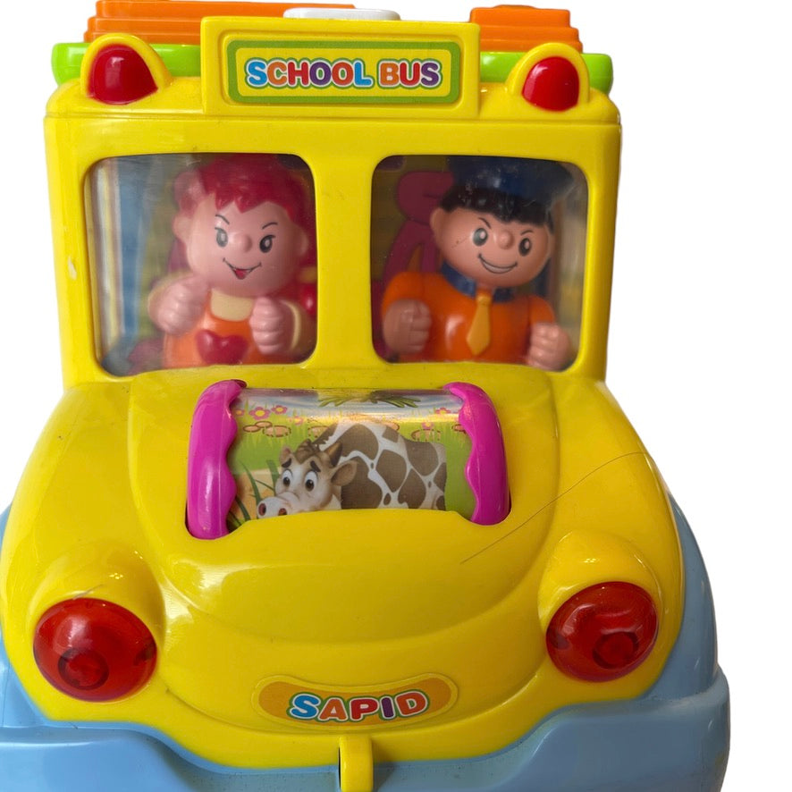 Huile/Hola Toys Baby Bump& Go  School Bus Toy with Lights, Sounds and Music