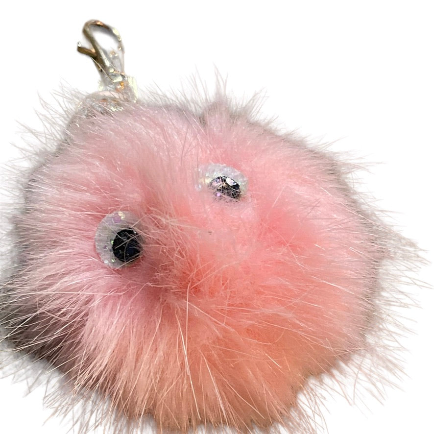 Fluffy Lucky Pink KeyChain  in Excellent Preowned Condition