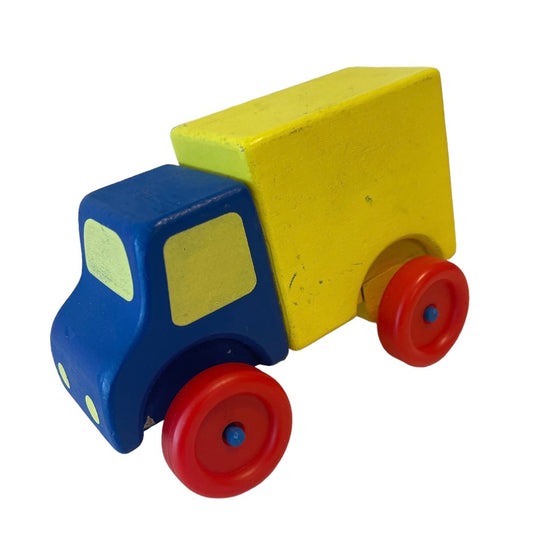 Vintage Wooden Truck, Well Made Wooden Truck in Bright Primary Colours