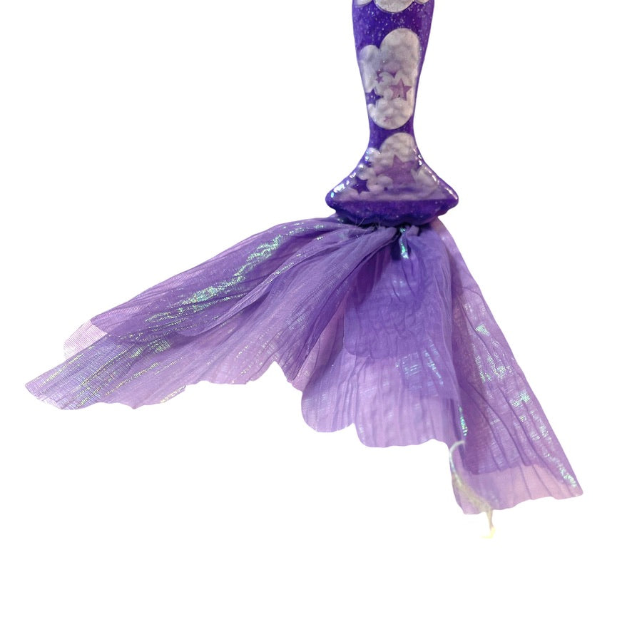 Barbie PURPLE Colour Reveal Mermaid Doll, Luxurious Long Lavender Hair, Star Tattoos, Irridescent Fins EUC