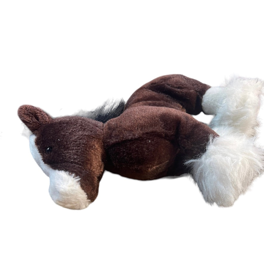 Ganz Webkins Clydesdale Horse, Black &  Brown with Shaggy White Feet -No Code