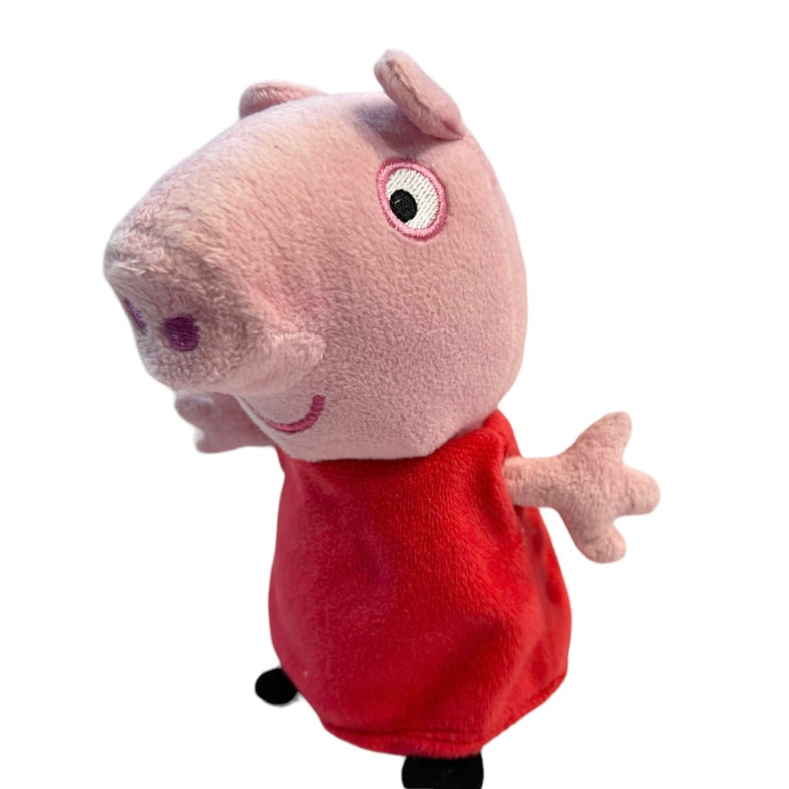 Snorting Peppa Pig 7.5" Plush with Embroidered Face & Red Jumper, GUC- Working