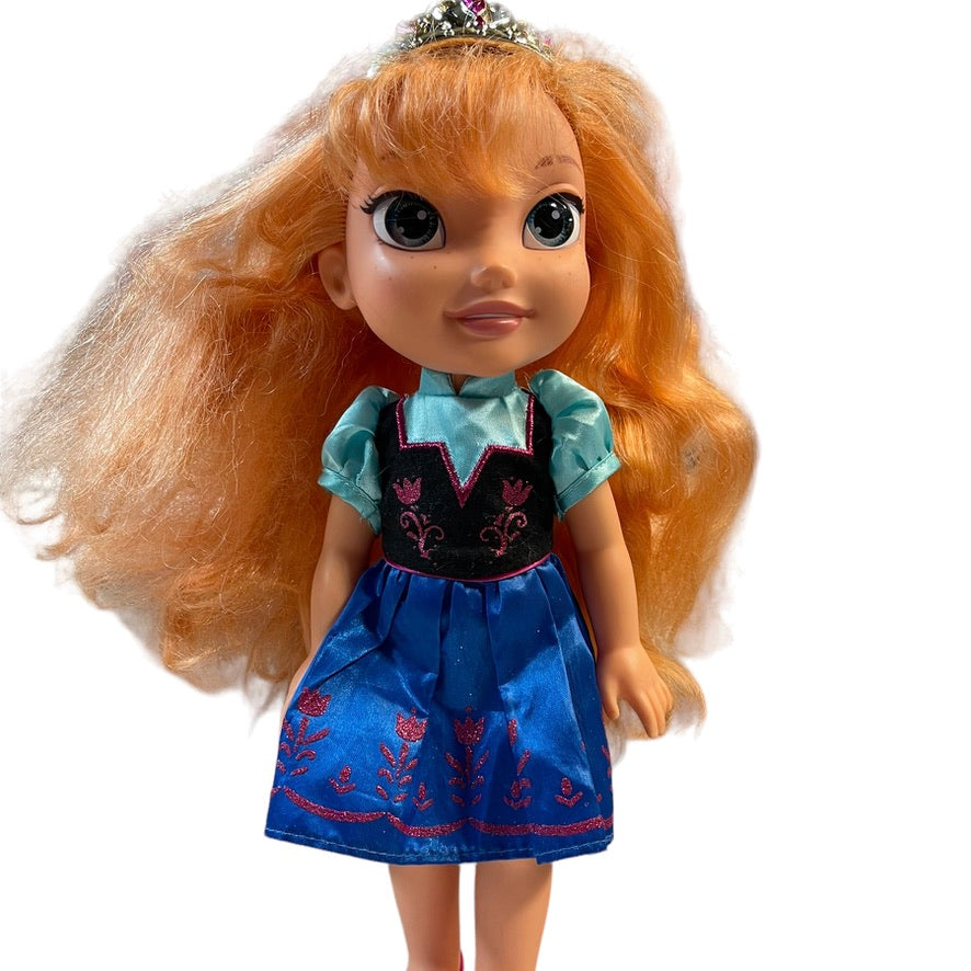 Disney's Frozen Anna Toddler in Original Outfit with Tiara & Shoes GUC