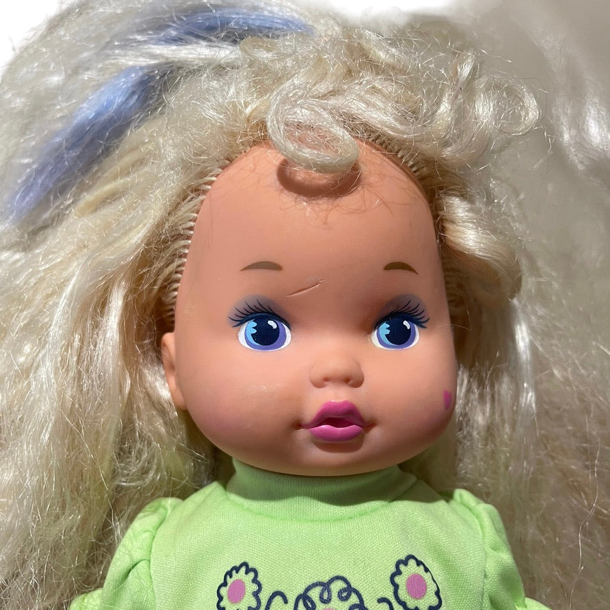 1988 Mattel Lil Miss Make Up with Magic Heart on Cheek and Platinum Crimped Hair