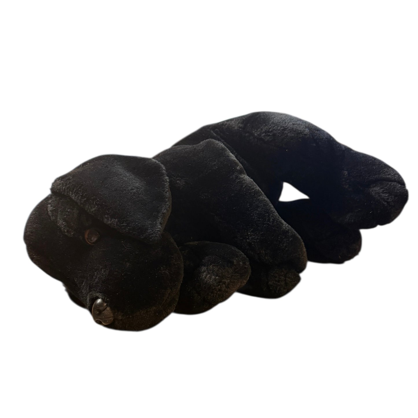 22" Labrador Retriever Plush Stuffed Animal Toy, Sleek Black Coat, Shiny Glass Eyes, EUC