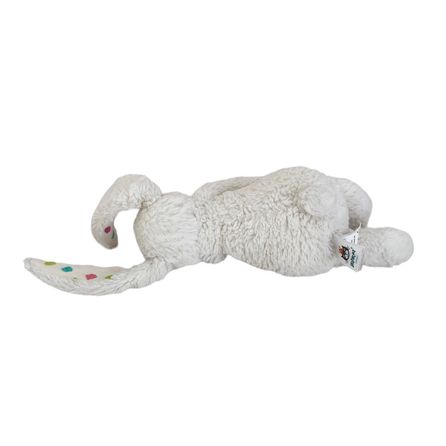 Jellycat Bashful Bunny, White with Polka Dot Ears & Fluffy Tail 7.5" GUC