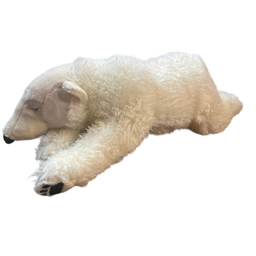 Amazing, Realistic, 'Safe the Earth' White Polar Bear Stuffed Animal Plush  GUC