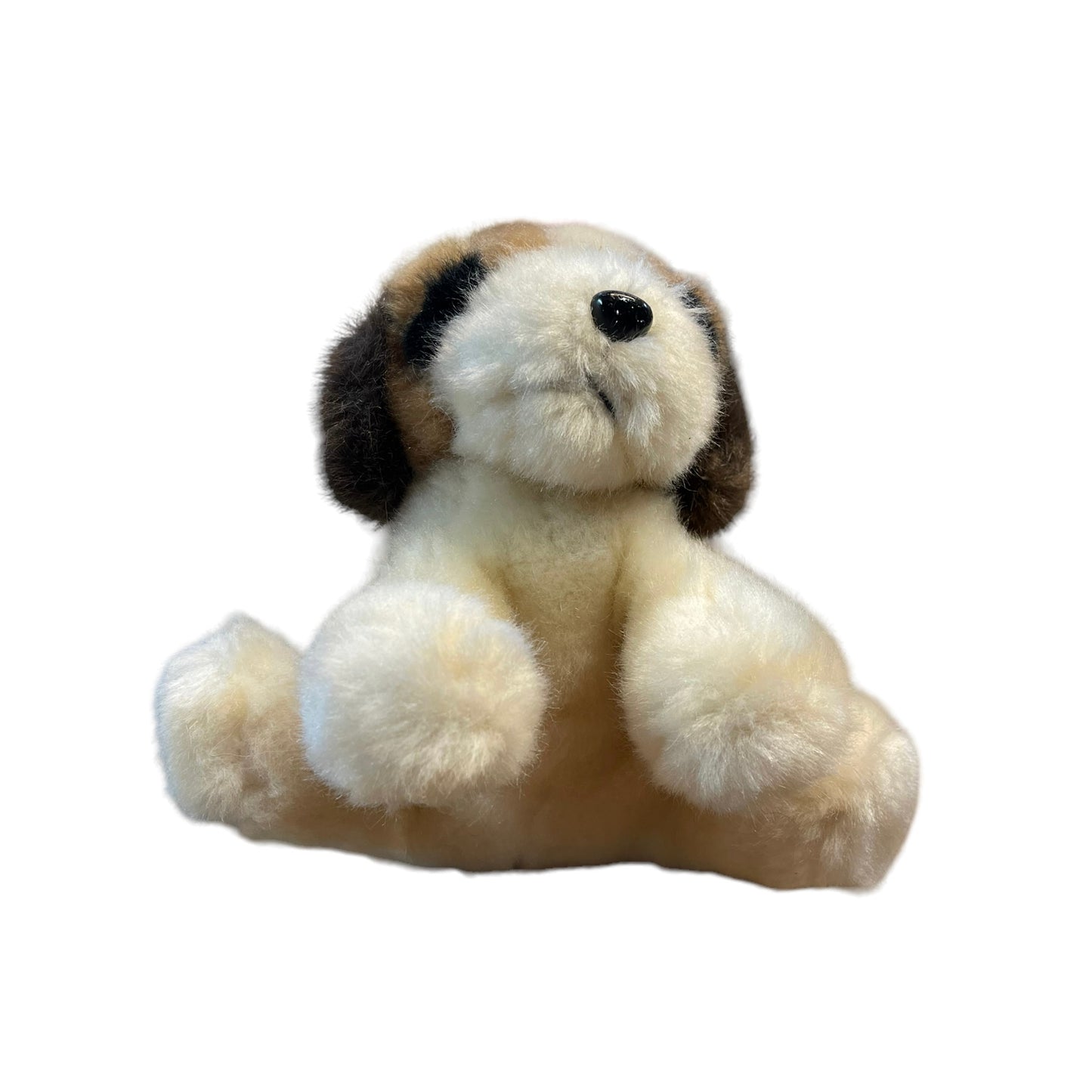 Tiny St. Bernard Plush, 5" Cream/Beige/ Brown Stuffed Toy Realistic.